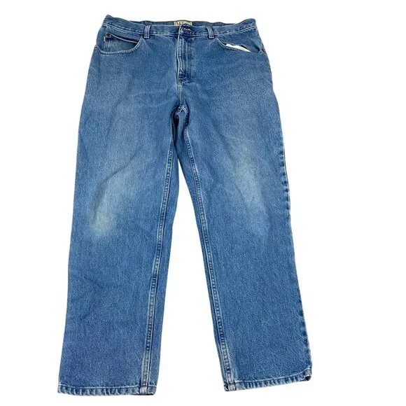L.L. Bean Men's Jeans 36x29 100% Cotton Natural Fit Straight Leg Blue Denim - Picture 1 of 13